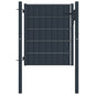 Puerta de valla de PVC y acero 100 x 100 cm antracita