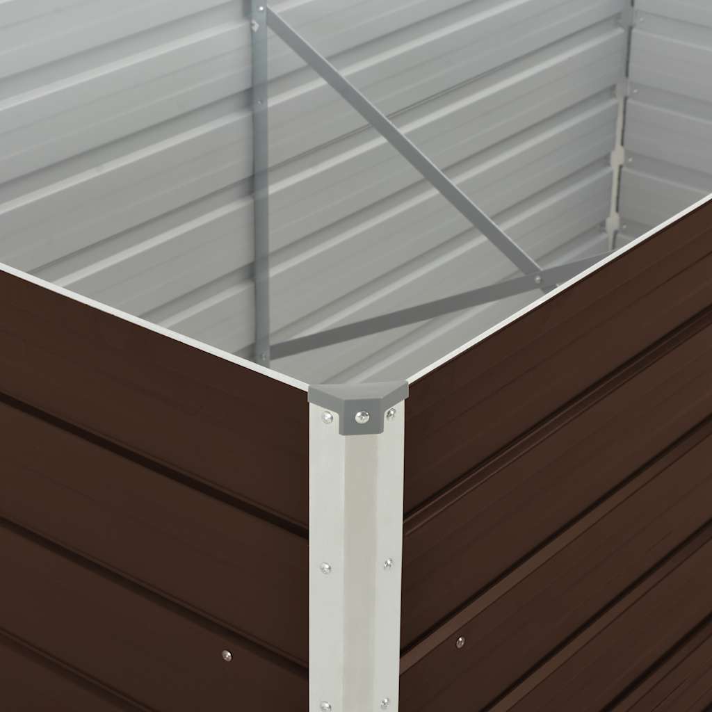 Mesa de cultivo de acero galvanizado marrón 160x80x77 cm