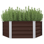 Mesa de cultivo de acero galvanizado marrón 129x129x45 cm