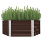 Mesa de cultivo de acero galvanizado marrón 129x129x45 cm