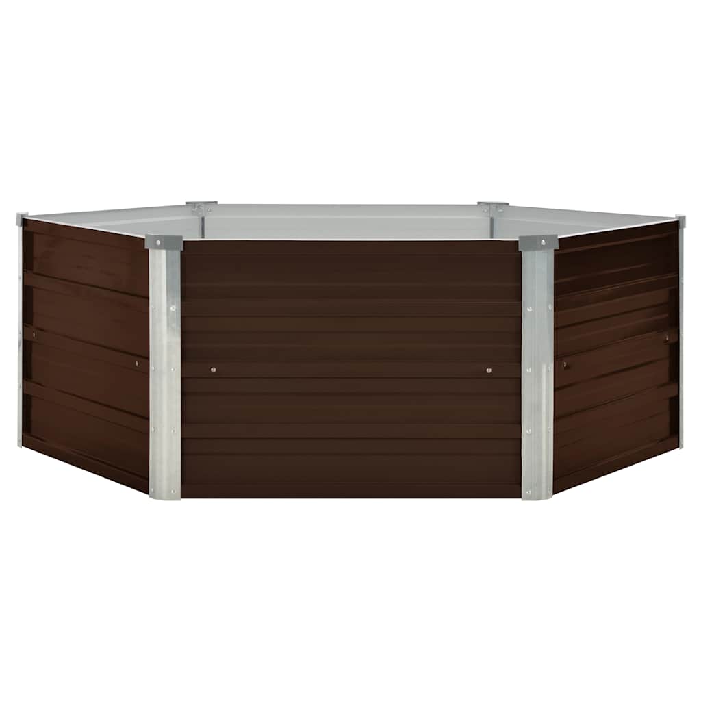 Mesa de cultivo de acero galvanizado marrón 129x129x45 cm