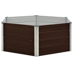 Mesa de cultivo de acero galvanizado marrón 129x129x45 cm