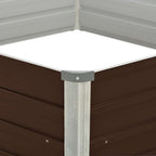 Mesa de cultivo de acero galvanizado marrón 129x129x45 cm