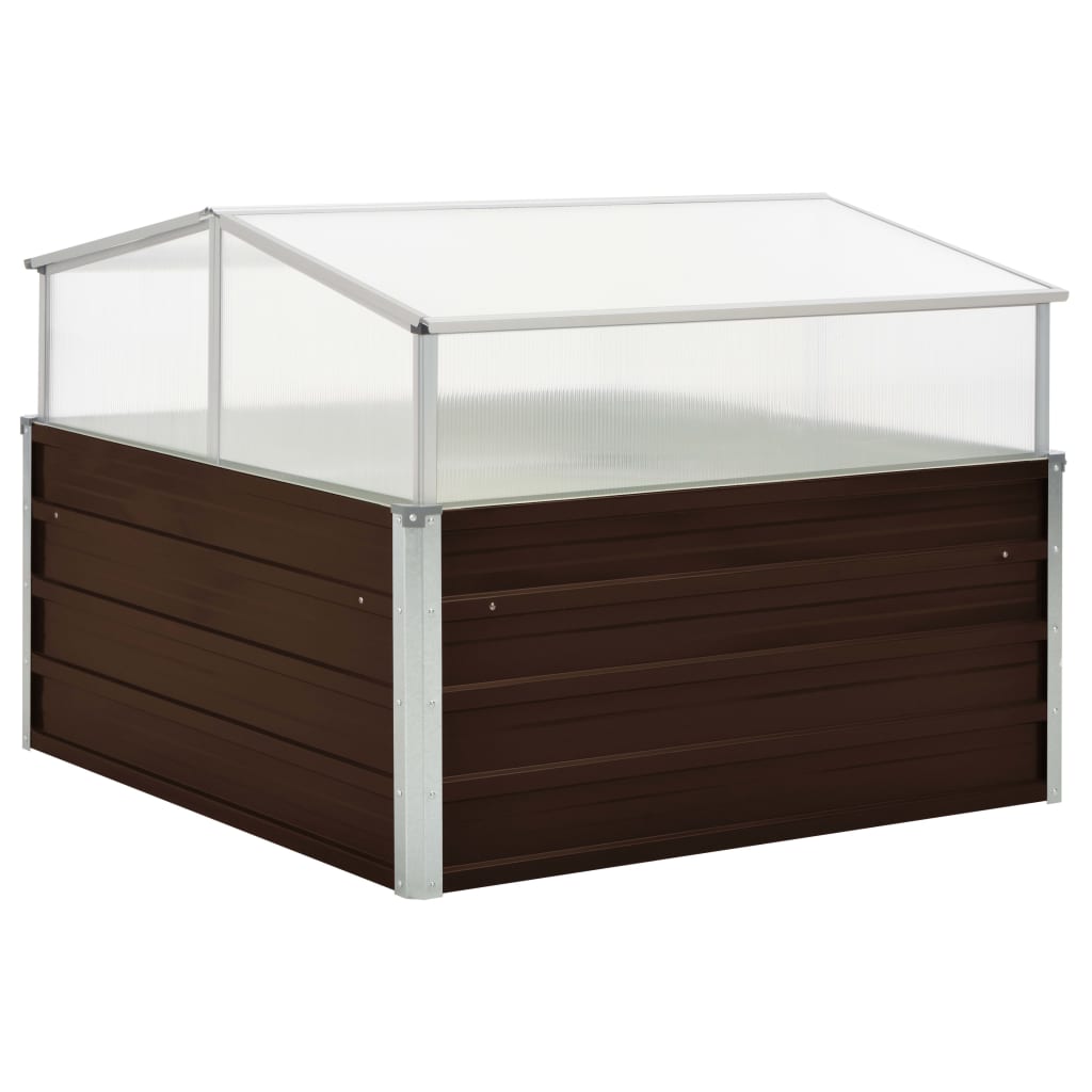 Anthracite grey galvanized steel greenhouse 100x100x77 cm