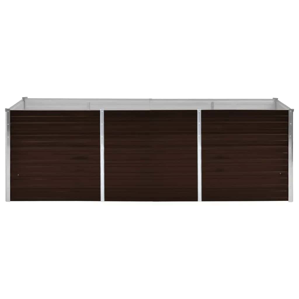 Arriate de acero galvanizado marrón 240x80x77 cm