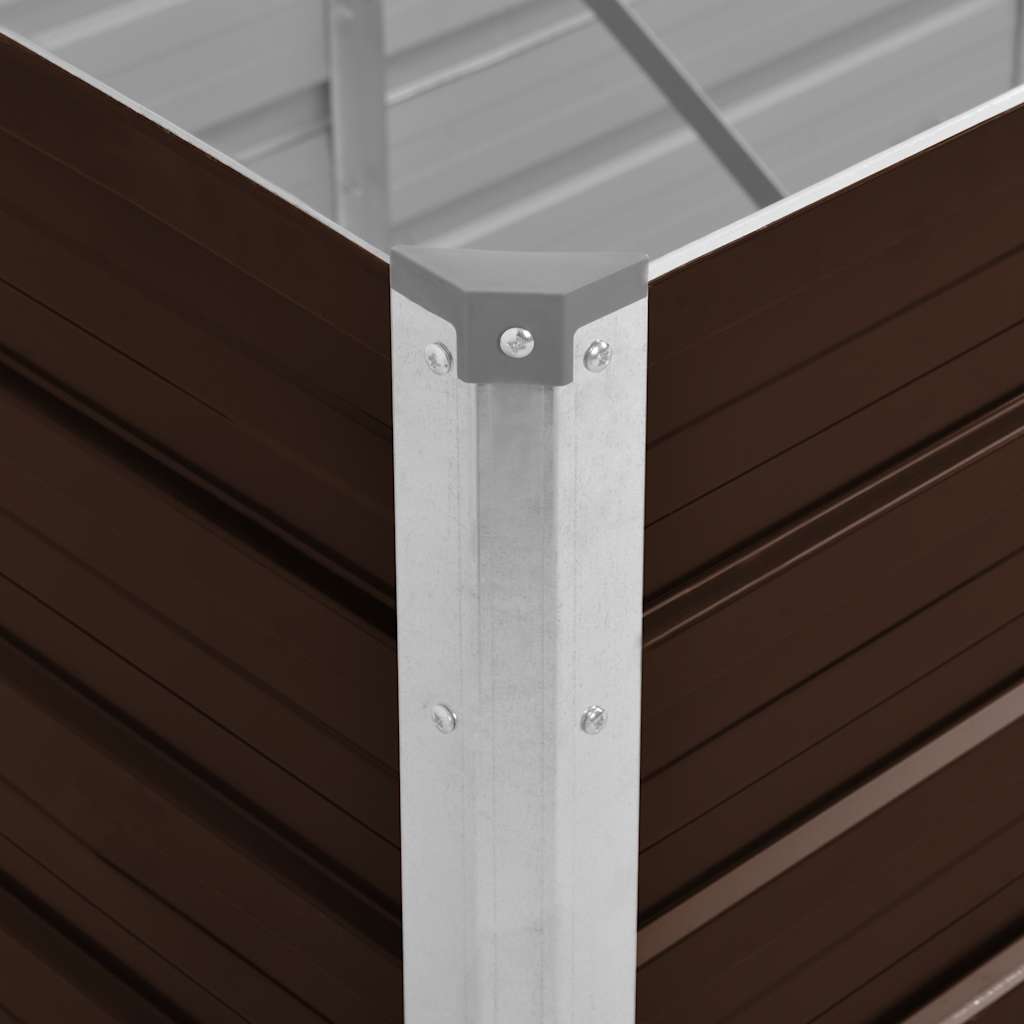 Arriate de acero galvanizado marrón 240x80x77 cm