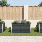 Jardinera elevada acero galvanizado gris antracita 160x80x77cm