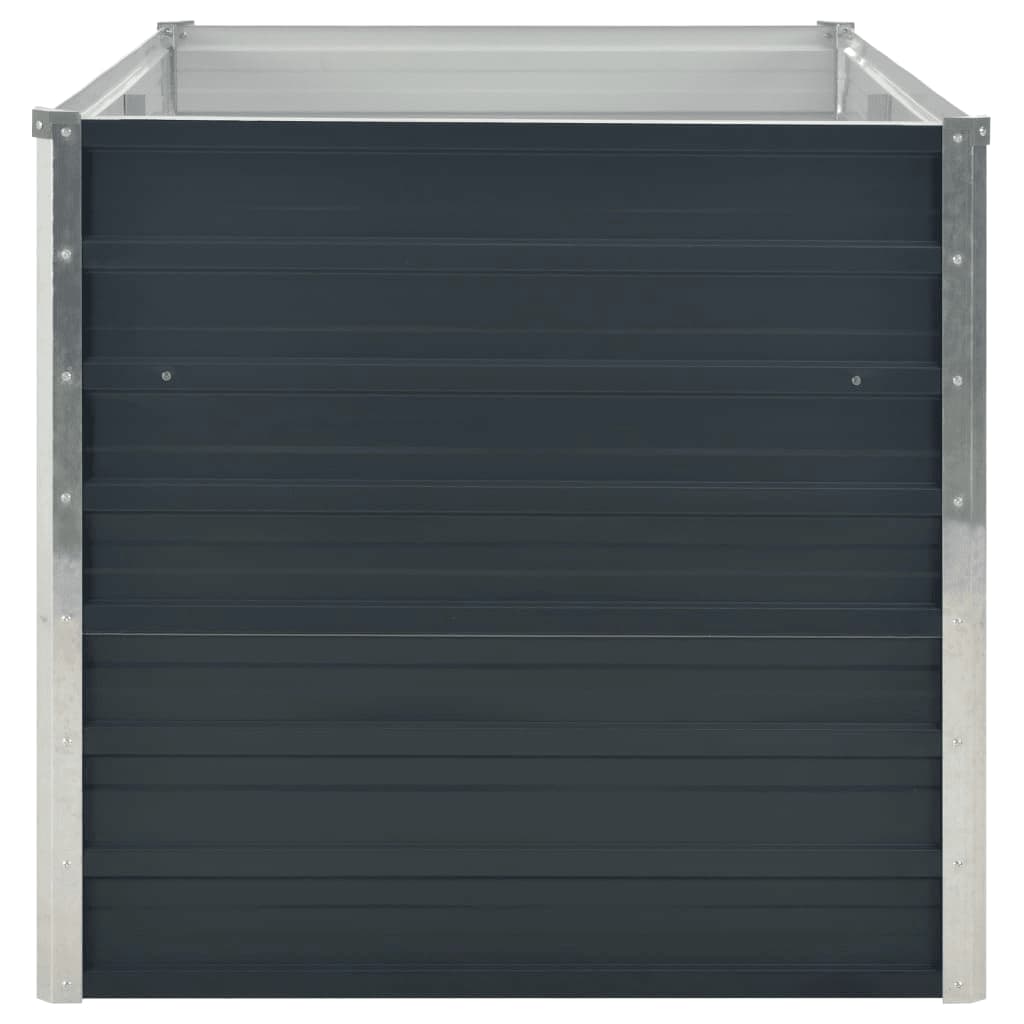 Jardinera elevada acero galvanizado gris antracita 160x80x77cm