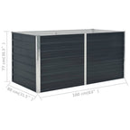 Jardinera elevada acero galvanizado gris antracita 160x80x77cm