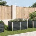 Jardinera elevada acero galvanizado gris antracita 160x80x77cm