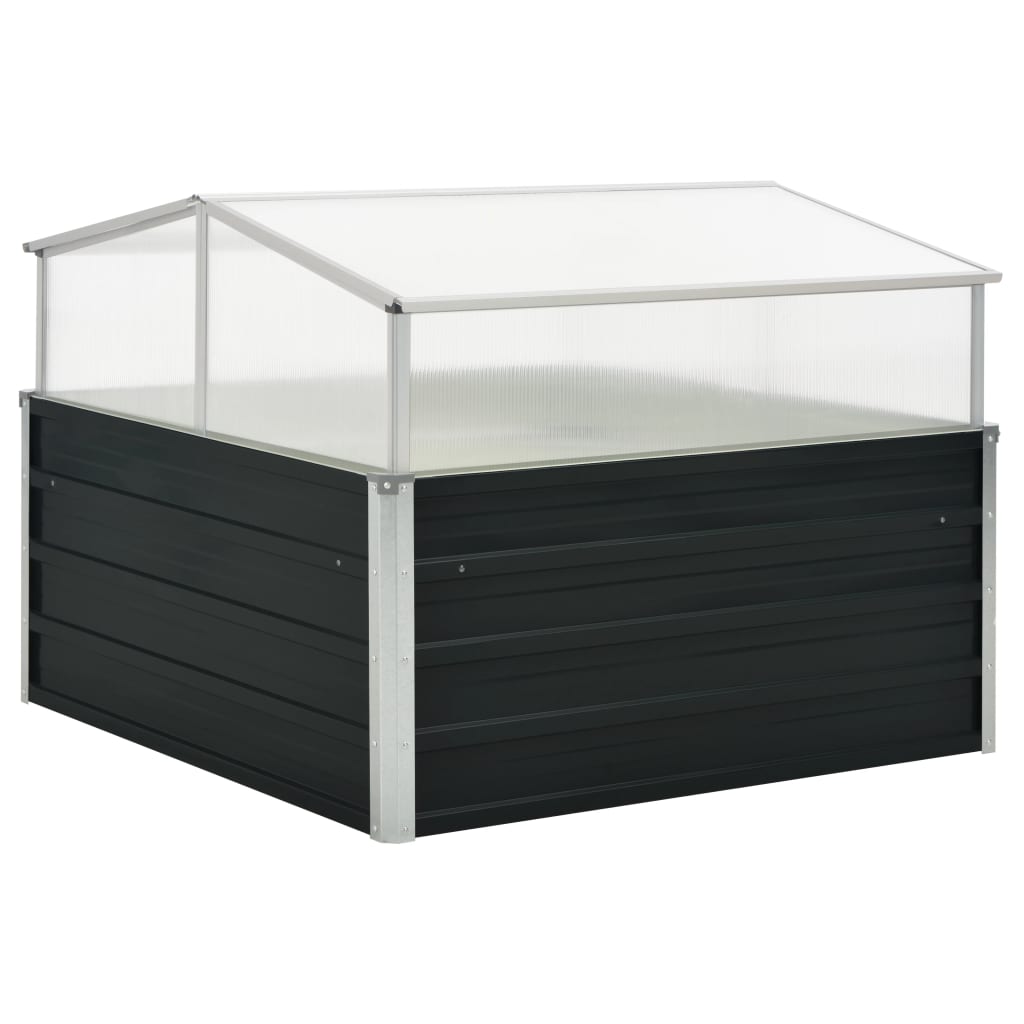 Invernadero de acero galvanizado gris antracita 100x100x77 cm