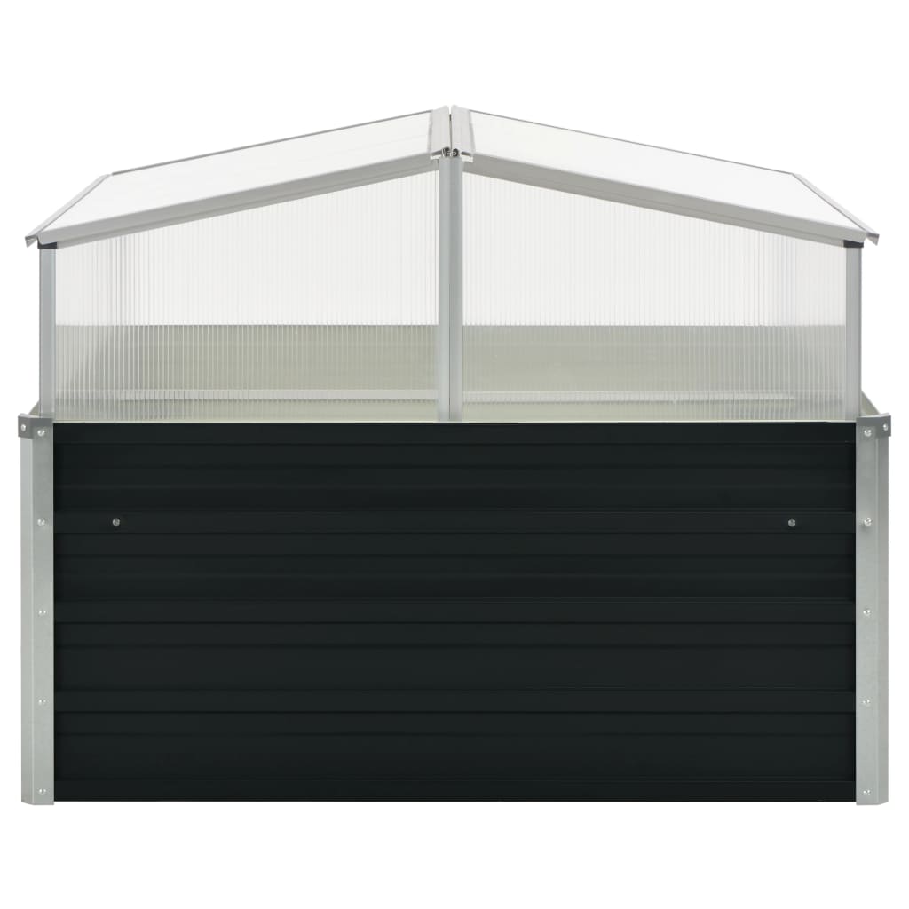 Invernadero de acero galvanizado gris antracita 100x100x77 cm