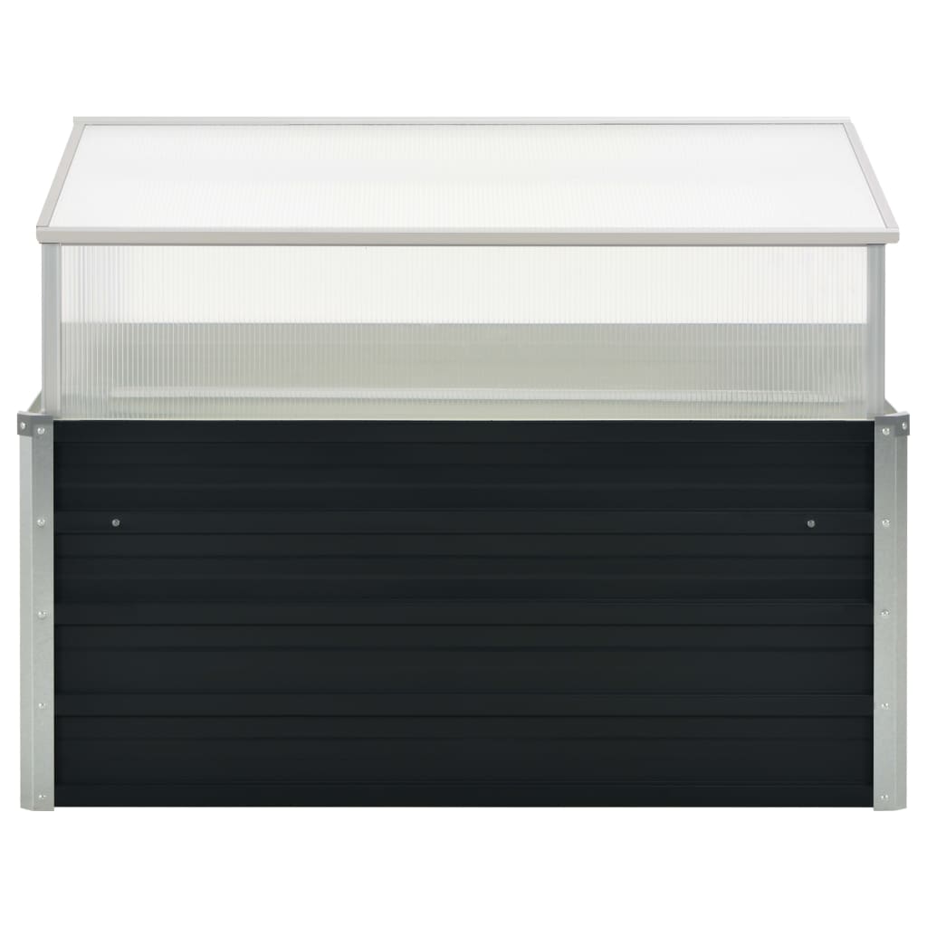 Invernadero de acero galvanizado gris antracita 100x100x77 cm