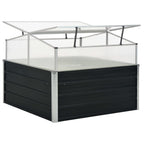 Invernadero de acero galvanizado gris antracita 100x100x77 cm