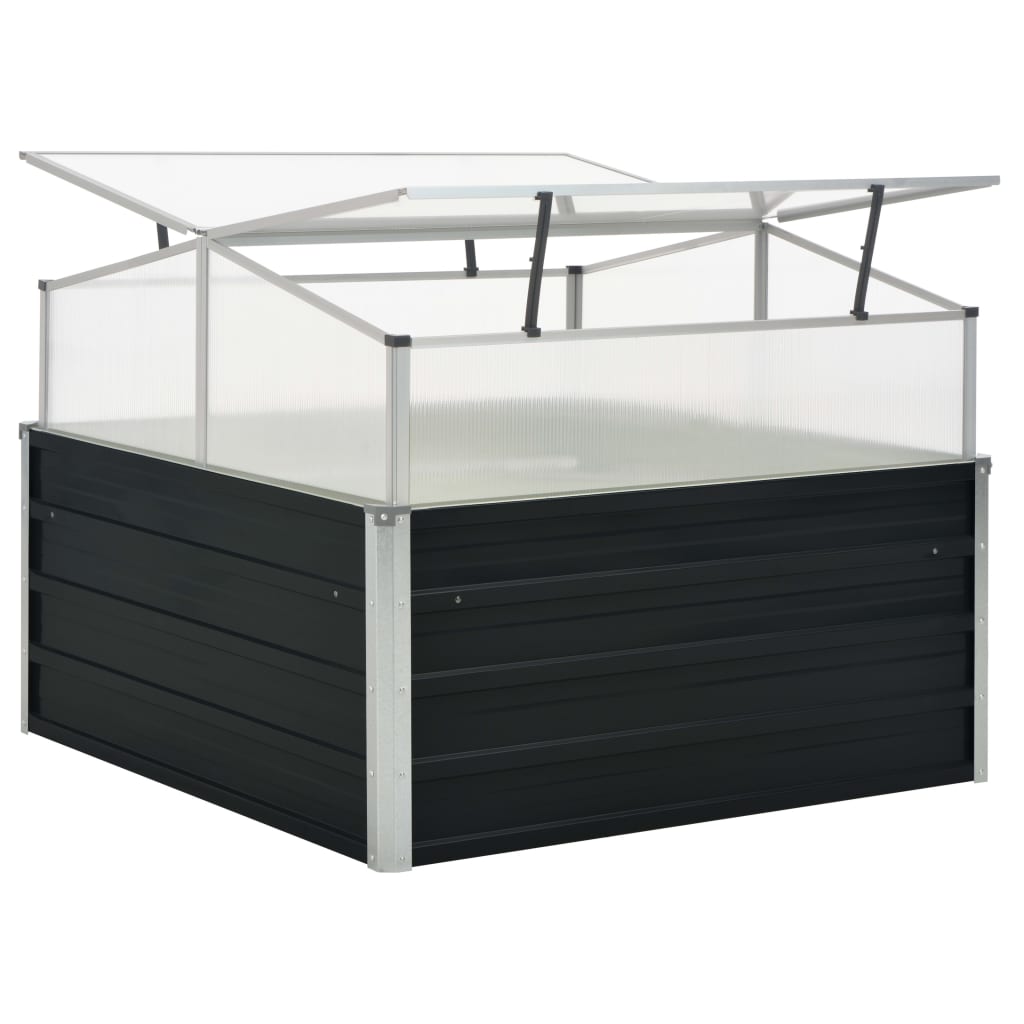 Invernadero de acero galvanizado gris antracita 100x100x77 cm
