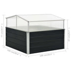 Invernadero de acero galvanizado gris antracita 100x100x77 cm