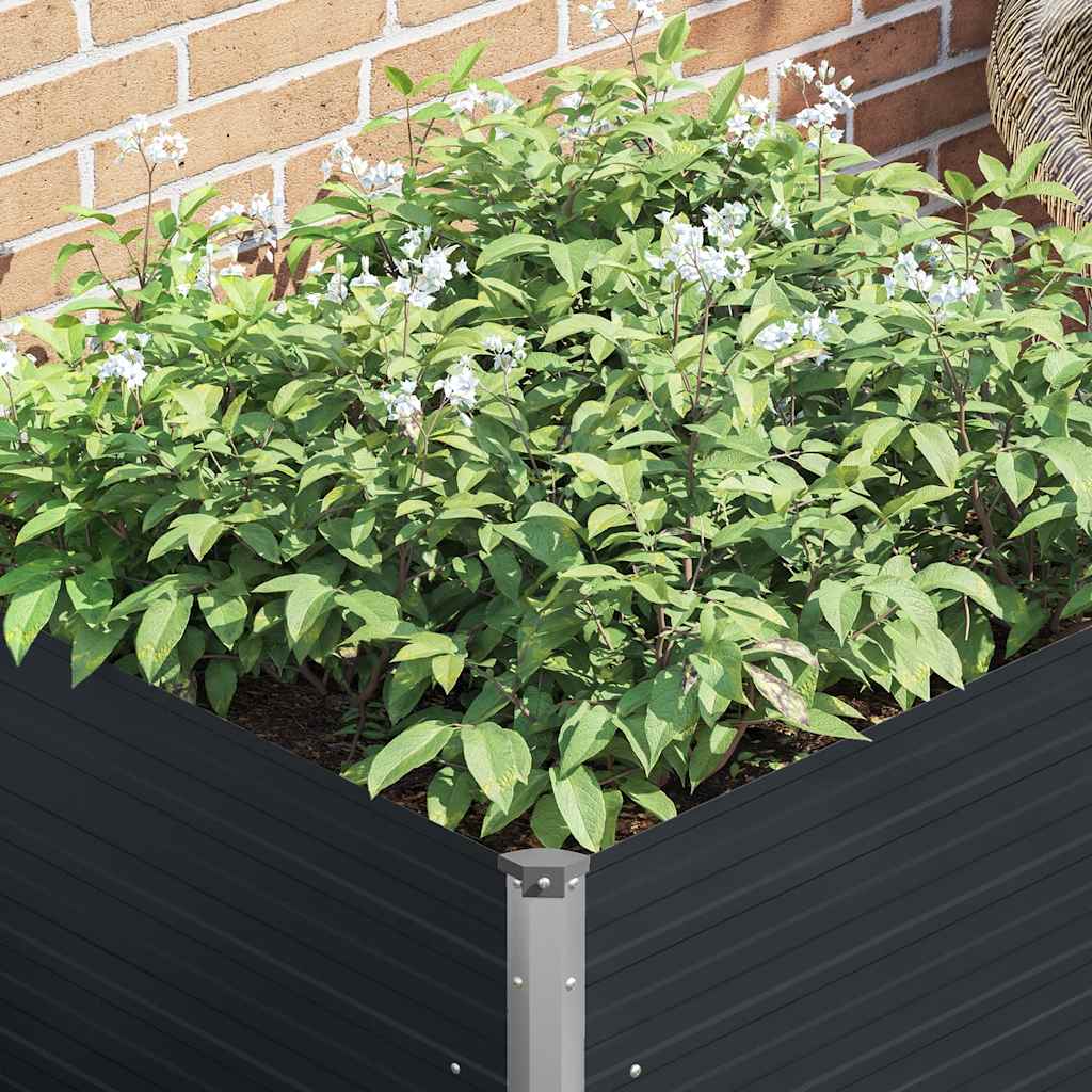 Jardinera elevada acero galvanizado gris antracita 100x100x77cm