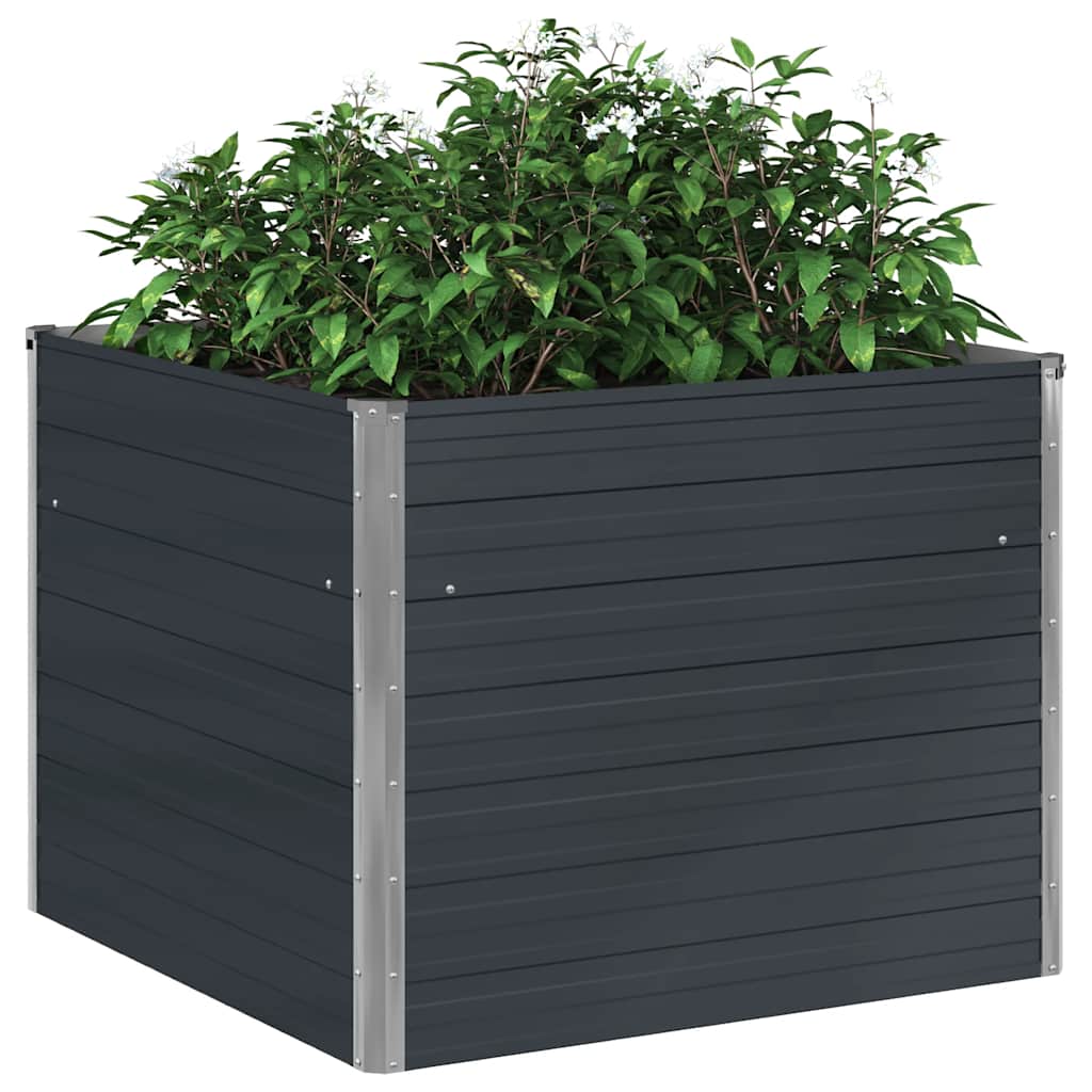 Jardinera elevada acero galvanizado gris antracita 100x100x77cm