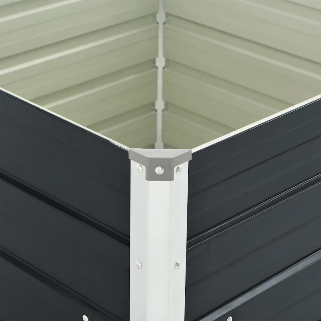 Jardinera elevada acero galvanizado gris antracita 100x100x77cm