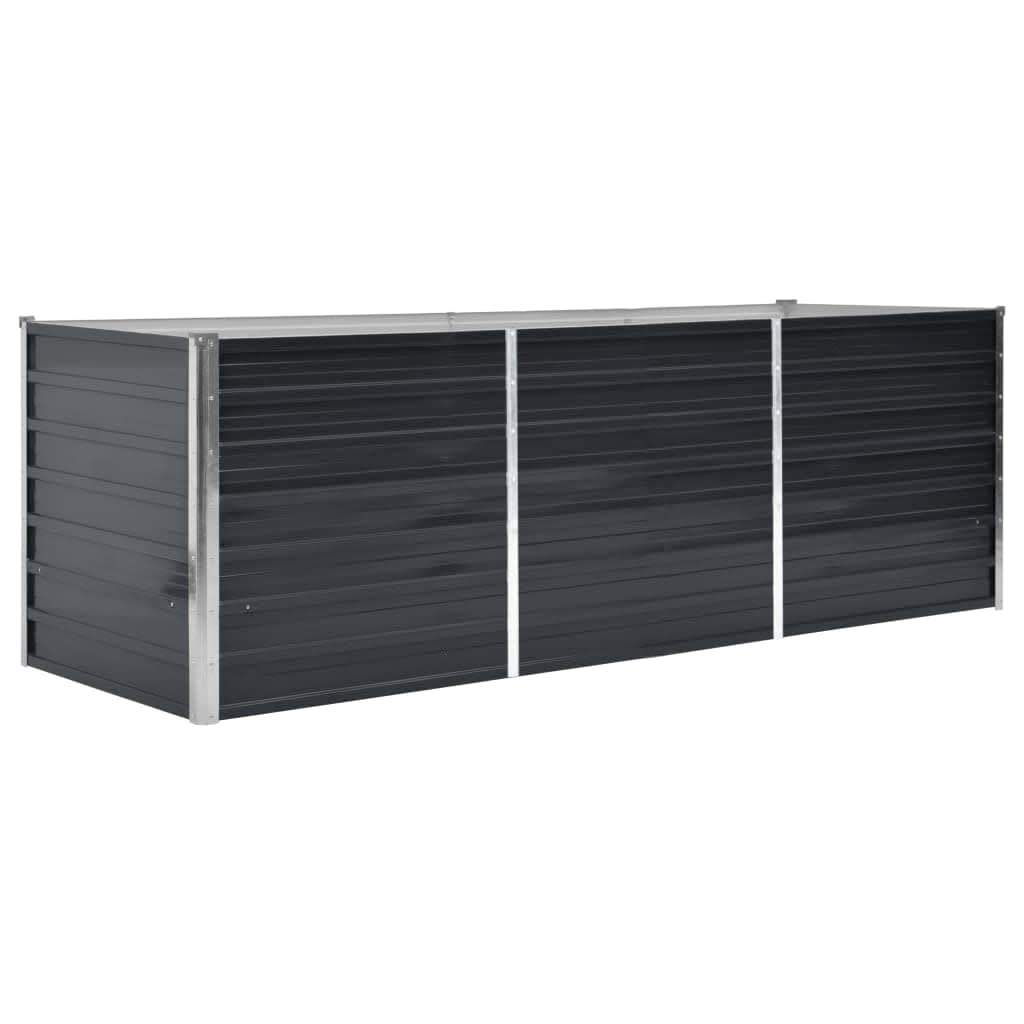 Arriate de acero galvanizado gris antracita 240x80x77 cm