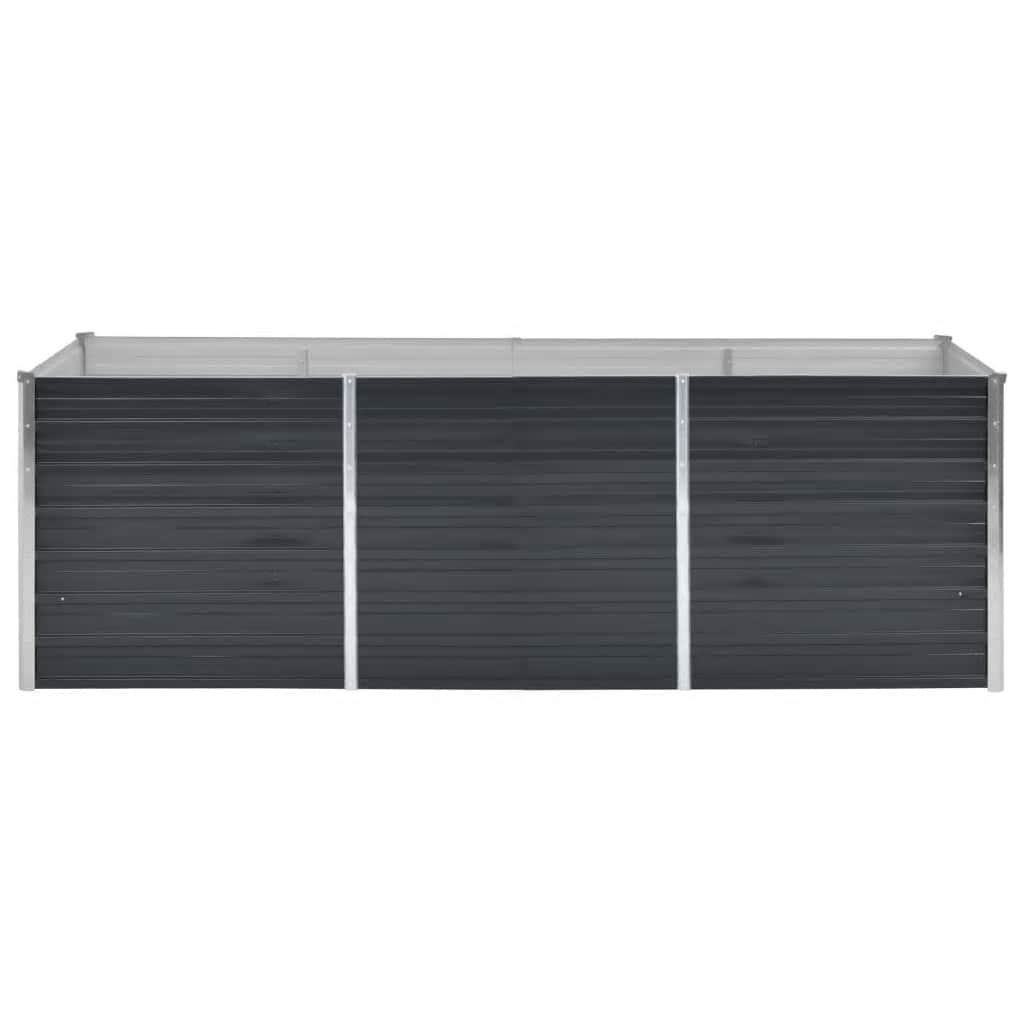 Arriate de acero galvanizado gris antracita 240x80x77 cm