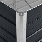 Arriate de acero galvanizado gris antracita 240x80x77 cm