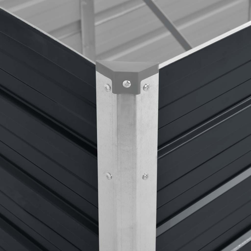 Arriate de acero galvanizado gris antracita 240x80x77 cm