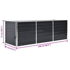 Arriate de acero galvanizado gris antracita 240x80x77 cm