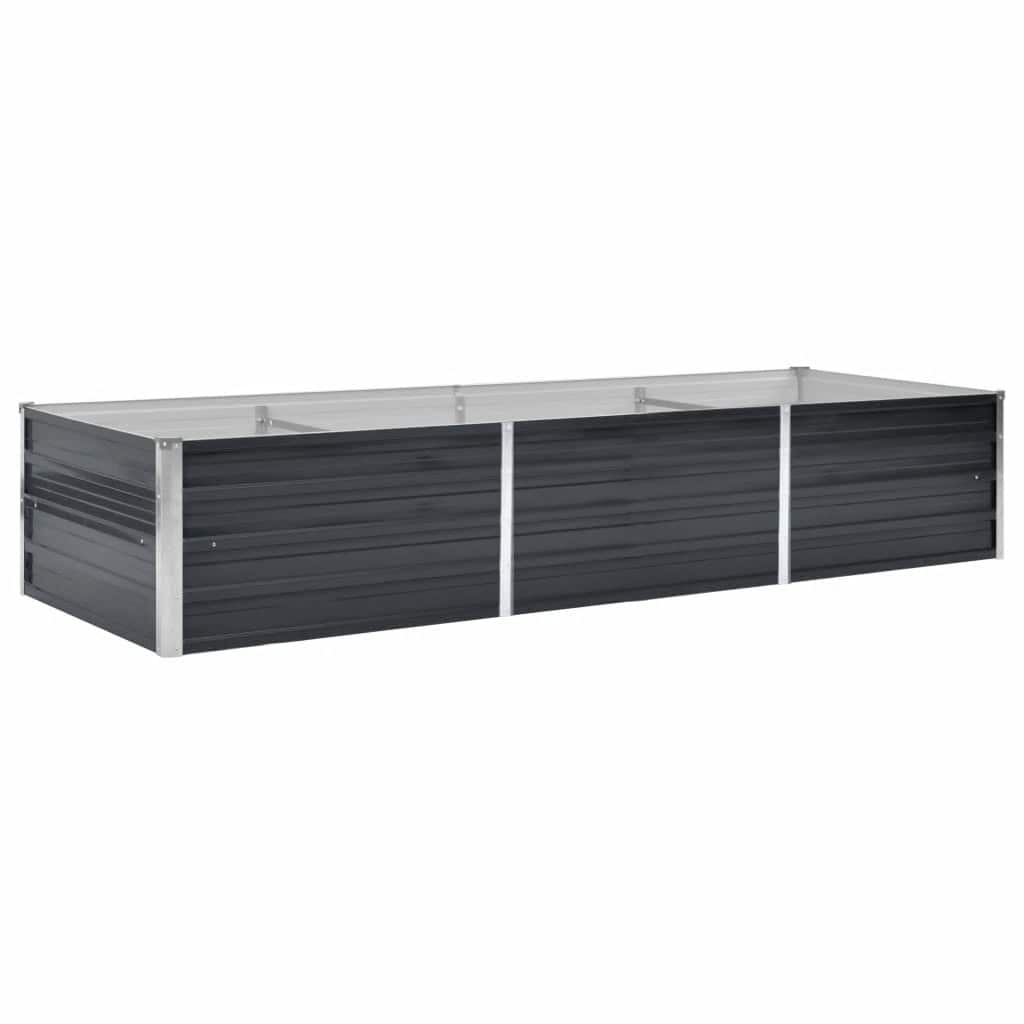 Arriate de acero galvanizado gris antracita 240x80x45 cm