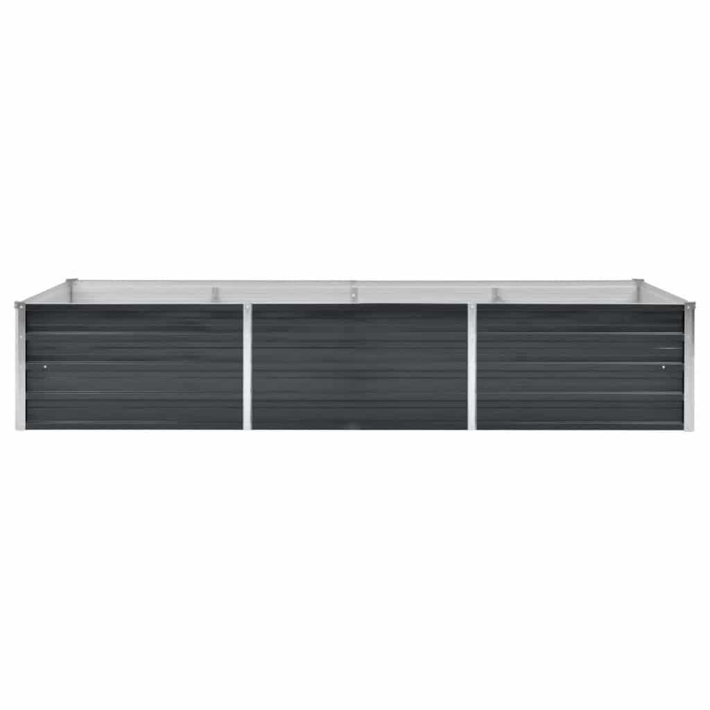 Arriate de acero galvanizado gris antracita 240x80x45 cm