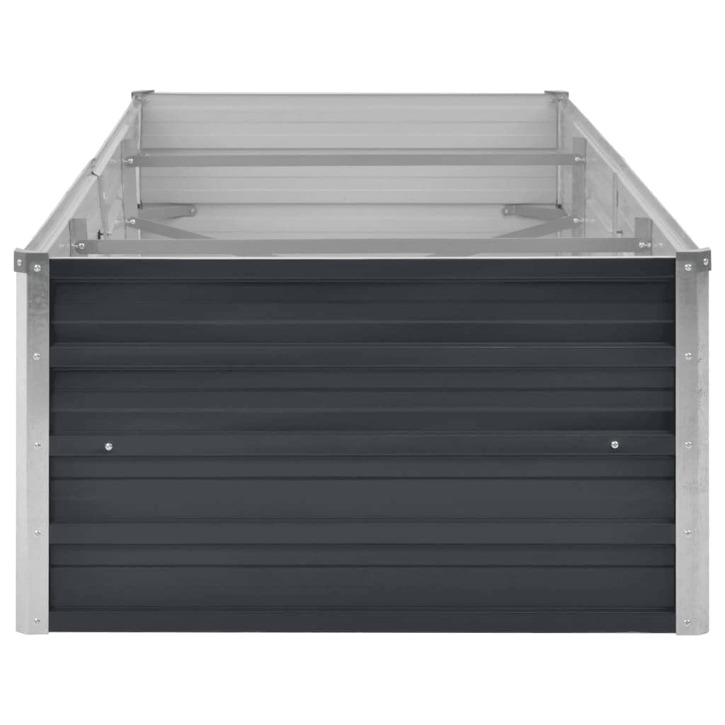 Arriate de acero galvanizado gris antracita 240x80x45 cm