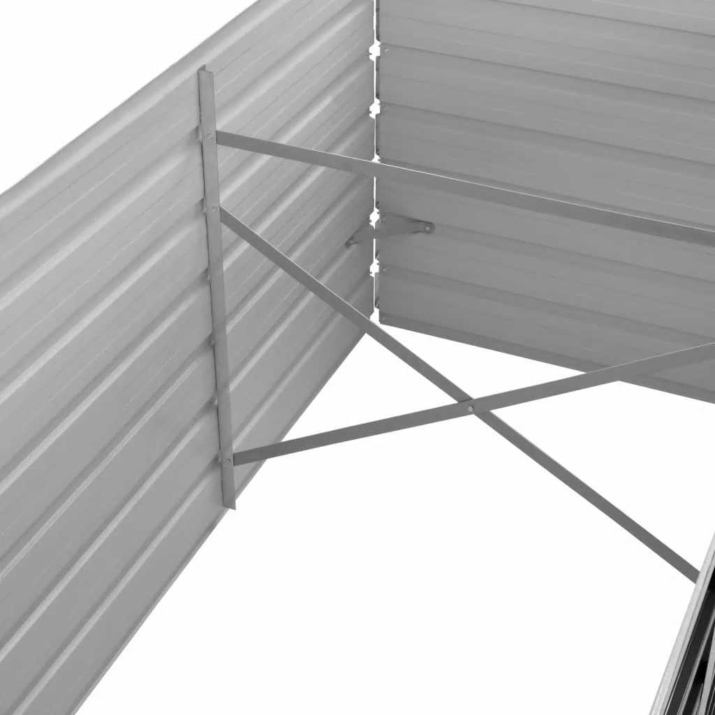 Arriate de acero galvanizado gris antracita 240x80x45 cm