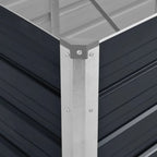 Arriate de acero galvanizado gris antracita 240x80x45 cm