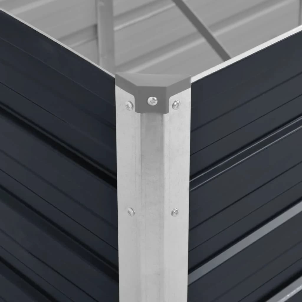 Arriate de acero galvanizado gris antracita 240x80x45 cm