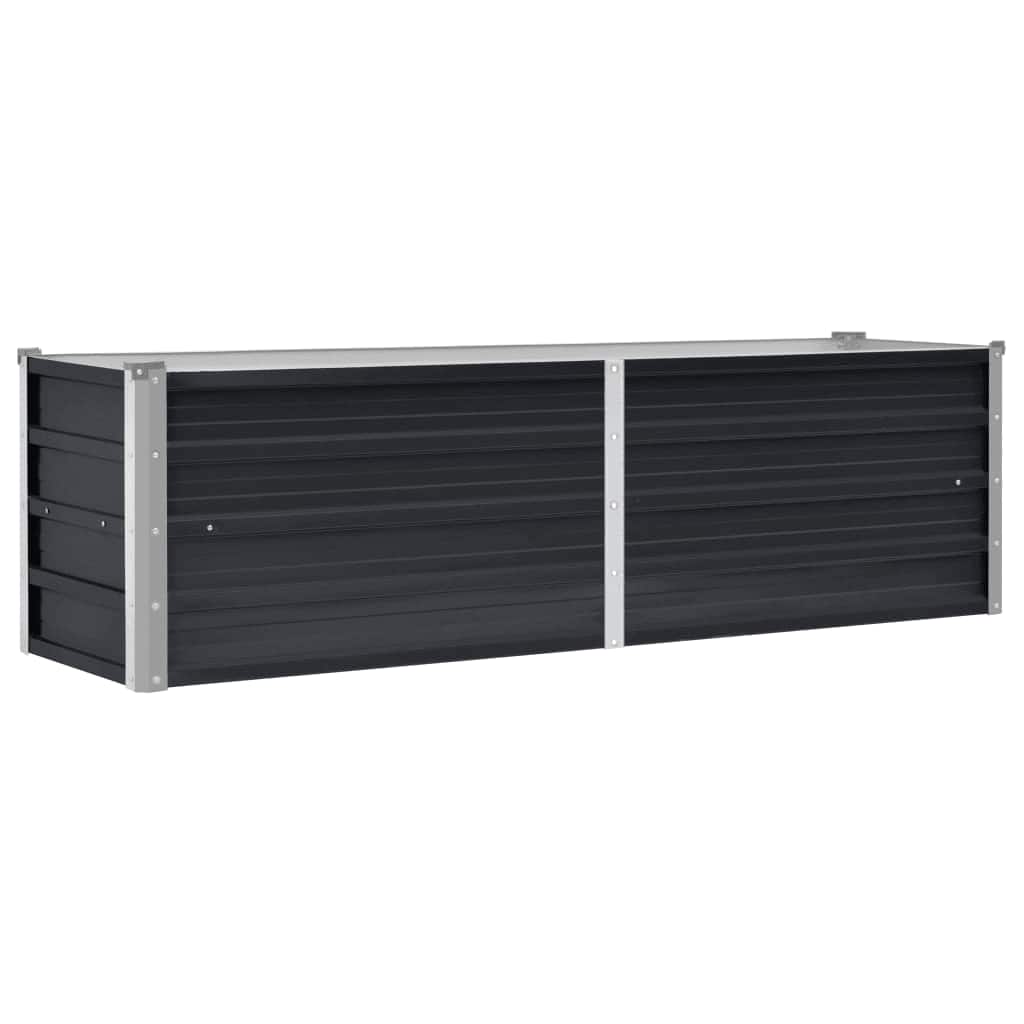 Arriate de acero galvanizado gris antracita 160x40x45 cm