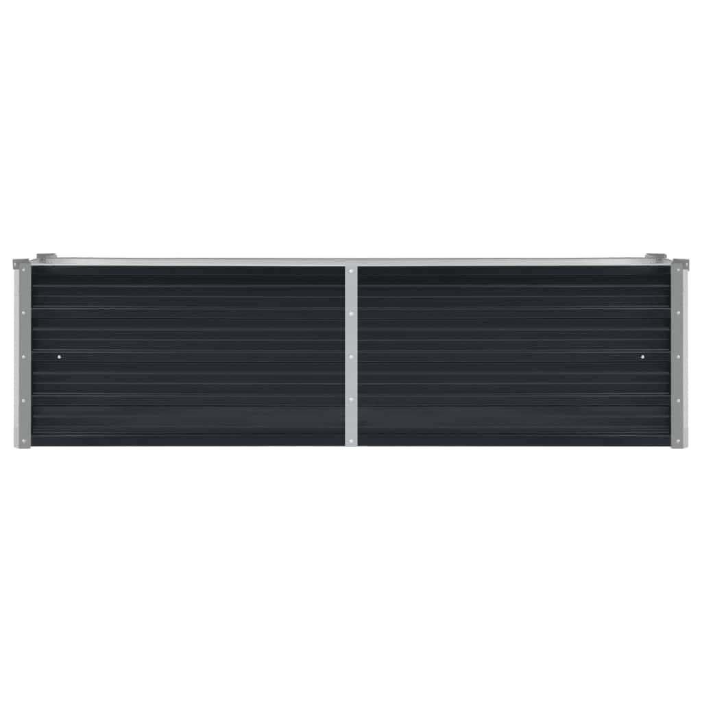 Arriate de acero galvanizado gris antracita 160x40x45 cm