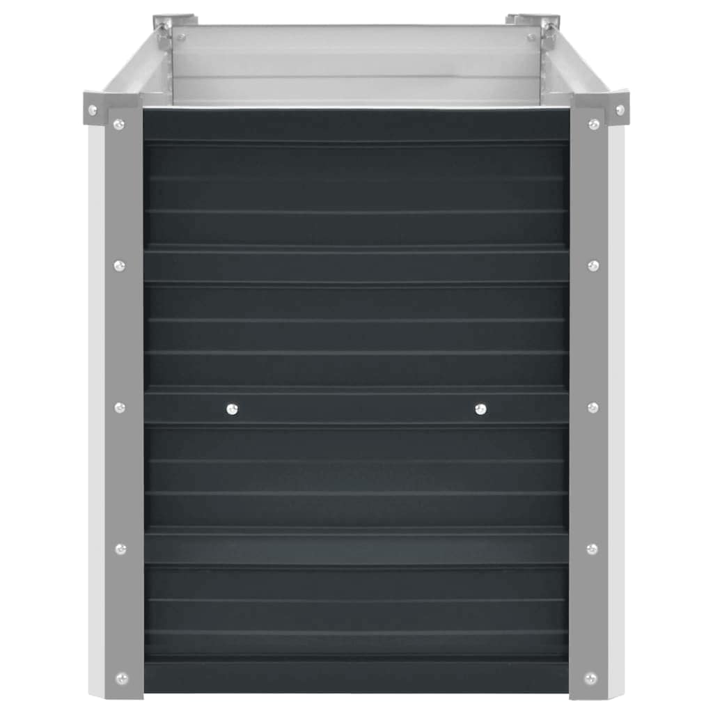 Arriate de acero galvanizado gris antracita 160x40x45 cm