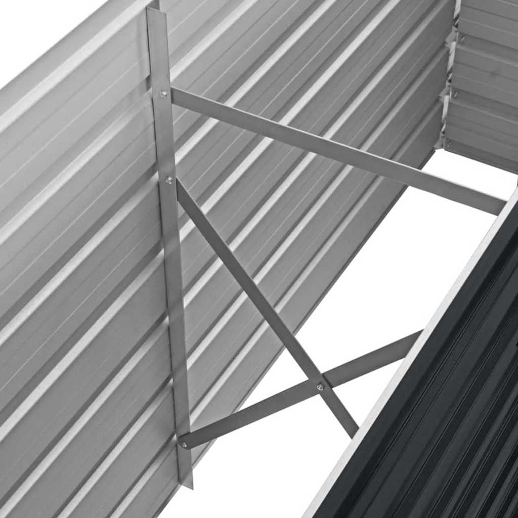 Arriate de acero galvanizado gris antracita 160x40x45 cm