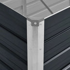 Arriate de acero galvanizado gris antracita 160x40x45 cm