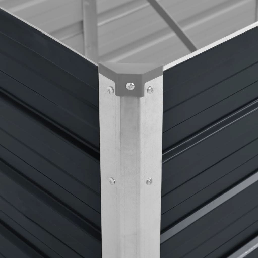 Arriate de acero galvanizado gris antracita 160x40x45 cm