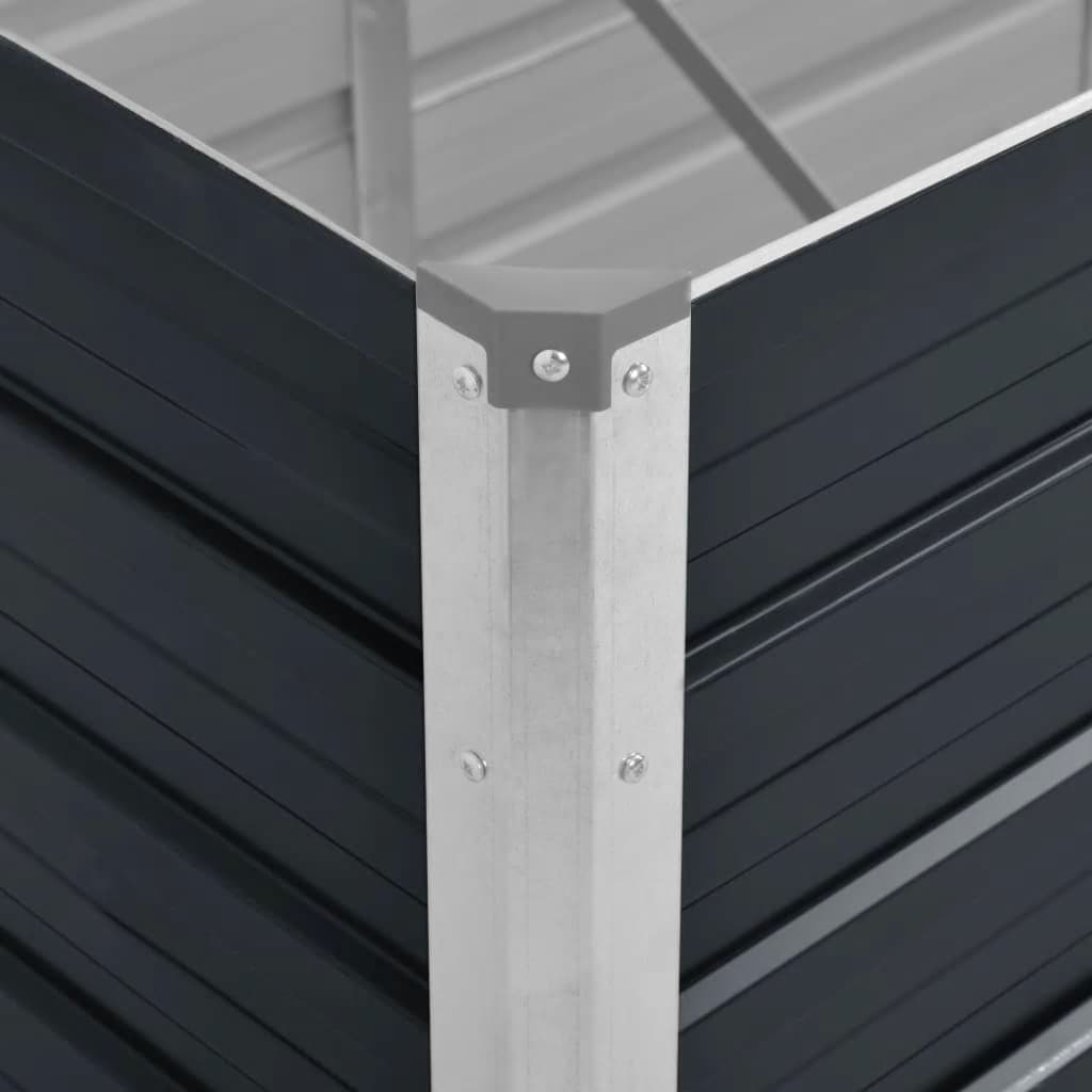 Arriate de acero galvanizado gris antracita 100x40x77 cm