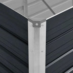 Arriate de acero galvanizado gris antracita 100x40x77 cm