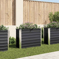 Arriate de acero galvanizado gris antracita 100x40x77 cm
