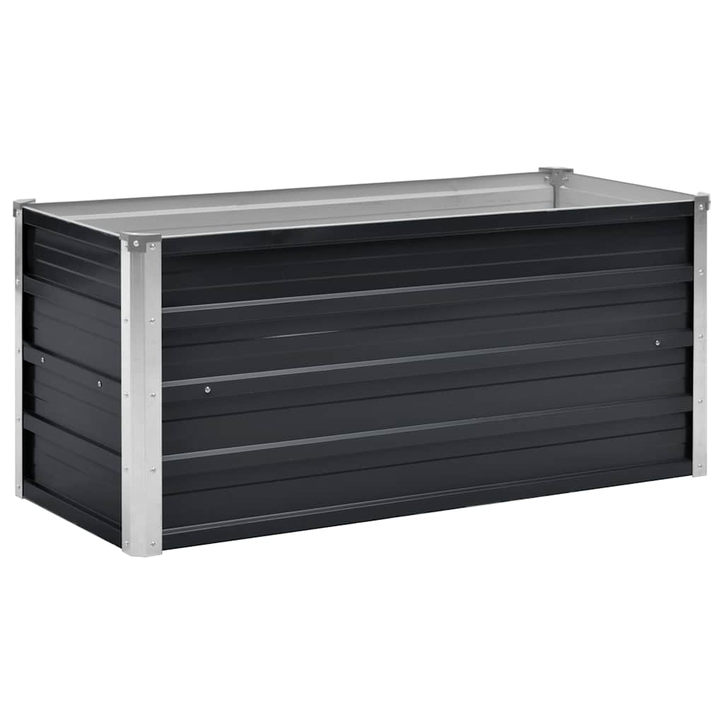 Arriate de acero galvanizado gris antracita 100x40x45 cm
