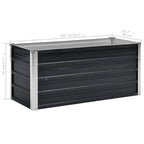 Arriate de acero galvanizado gris antracita 100x40x45 cm
