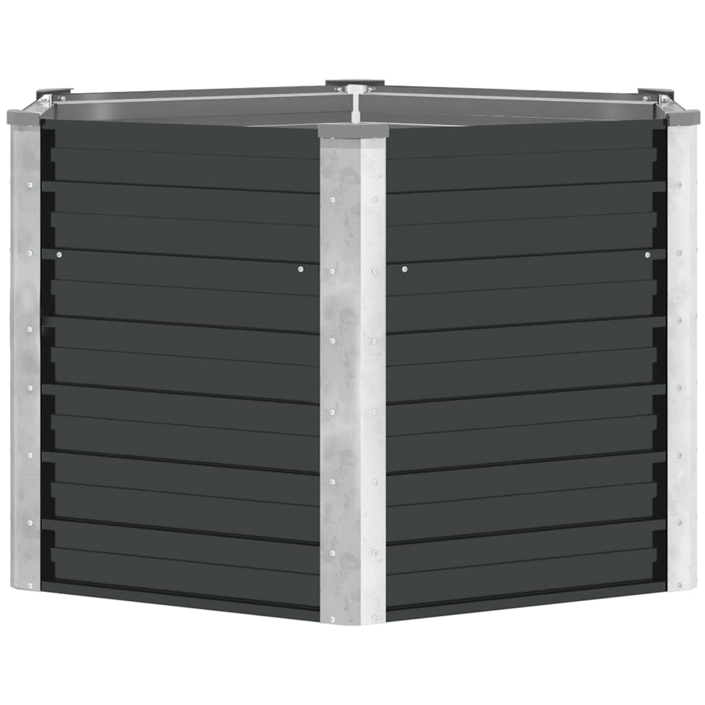 Arriate de acero galvanizado gris antracita 100x40x77 cm