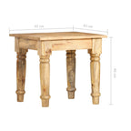 Mesa auxiliar de madera maciza de mango 43x43x40 cm