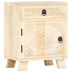 Mesita de noche de madera maciza de mango 40x30x50 cm