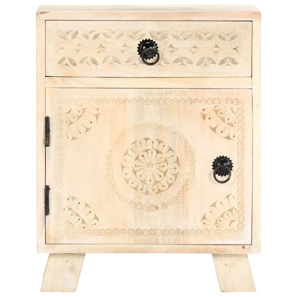 Mesita de noche de madera maciza de mango 40x30x50 cm