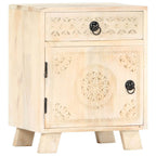 Mesita de noche de madera maciza de mango 40x30x50 cm